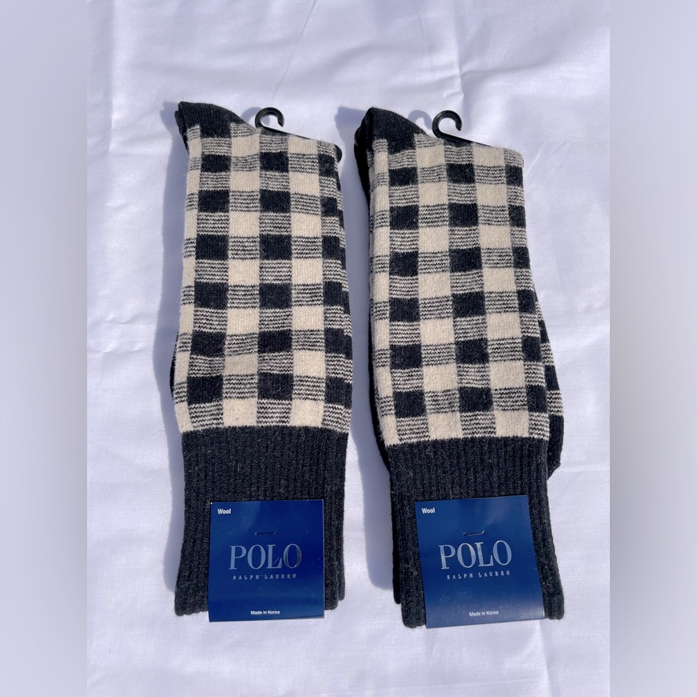 Polo by Ralph Lauren Wool Socks Size 10-13 fits shoe size 6-12 1/2, two pairs